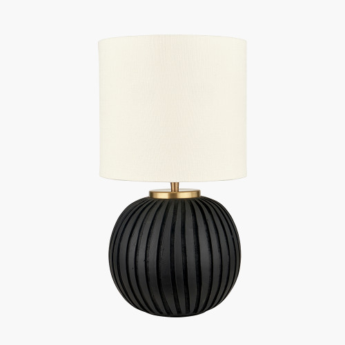 Pacific Lifestyle Ezekiel Black Terracotta Textured Ball Table Lamp