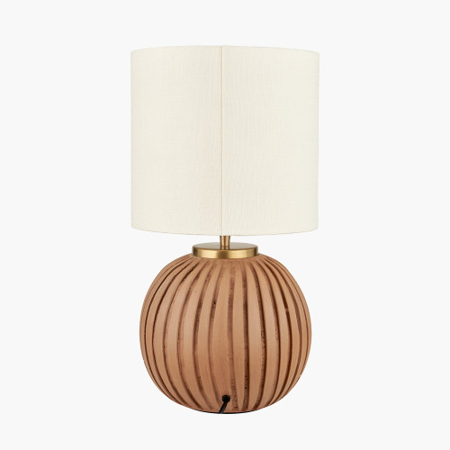 Pacific Lifestyle Ezekiel Natural Terracotta Textured Ball Table Lamp