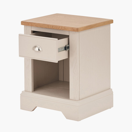 Pacific Lifestyle Fairford Parchment White Pine And Oak Wood 1 Drawer Unit
