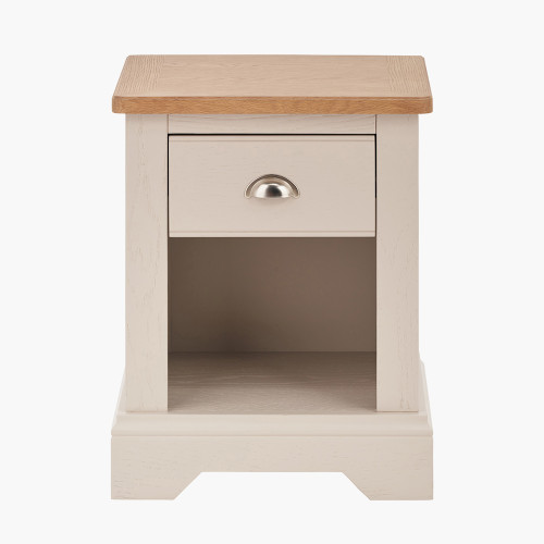 pacific lifestyle Fairford Parchment White Pine and Oak Wood 1 Drawer Unit