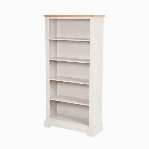 Pacific Lifestyle Fairford Parchment White Pine And Oak Wood 5 Shelf Unit