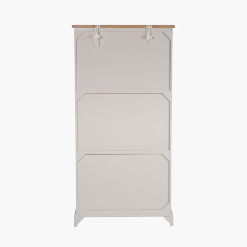 Pacific Lifestyle Fairford Parchment White Pine And Oak Wood 5 Shelf Unit