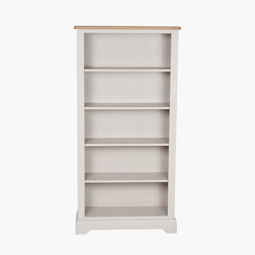 pacific lifestyle Fairford Parchment White Pine and Oak Wood 5 Shelf Unit