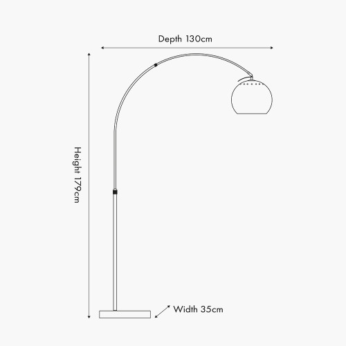 Pacific Lifestyle Feliciani Brushed Brass Metal And White Marble Floor Lamp