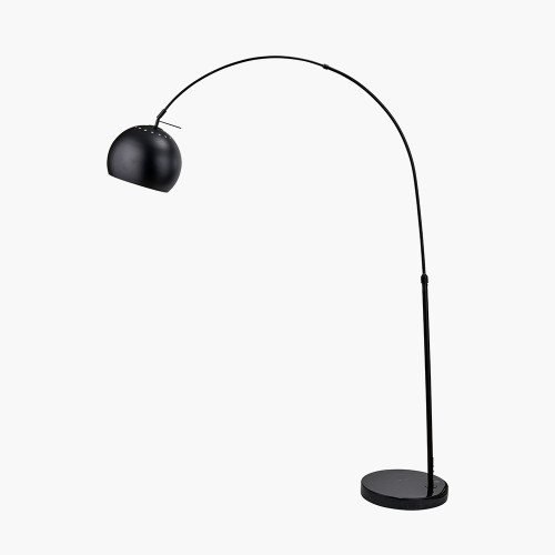 Pacific Lifestyle Feliciani Matt Black Metal And Black Marble Floor Lamp