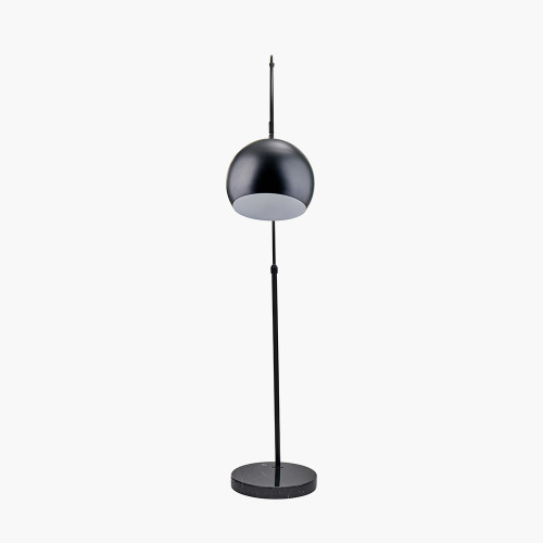 Pacific Lifestyle Feliciani Matt Black Metal And Black Marble Floor Lamp