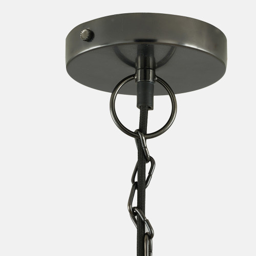 Pacific Lifestyle Fia Clear Glass And Black Nickel Metal Chain Drop Pendant