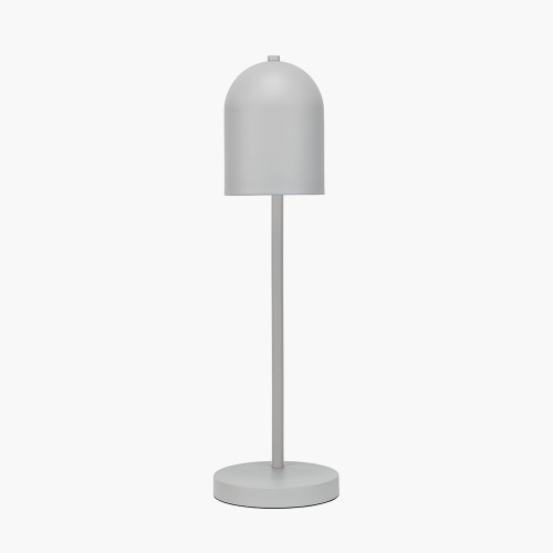 Pacific Lifestyle Finn Grey Metal Cloche Headed Table Lamp