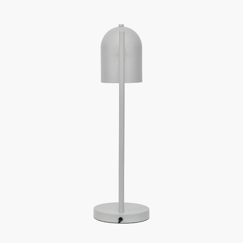 Pacific Lifestyle Finn Grey Metal Cloche Headed Table Lamp