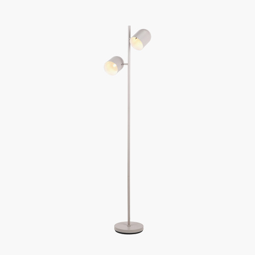 Pacific Lifestyle Finn Grey Metal Cloche Two Head Floor Lamp
