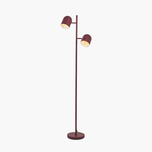 Pacific Lifestyle Finn Mulberry Metal Cloche Two Head Floor Lamp