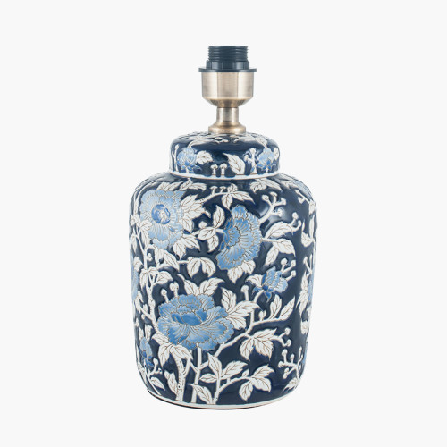 pacific lifestyle Fleur Blue Floral Ceramic Table Lamp Base