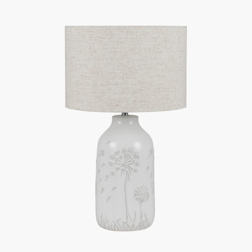 pacific lifestyle Flora White Floral Ceramic Table Lamp