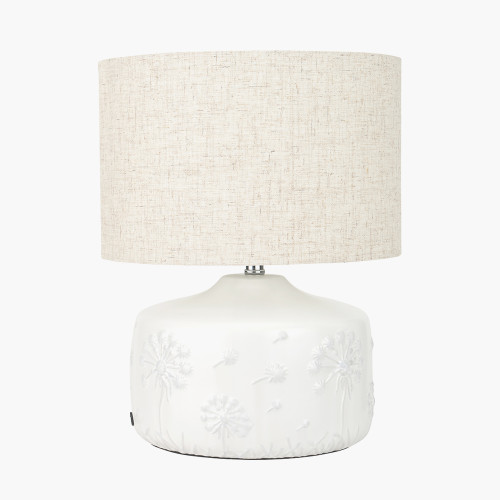 Pacific Lifestyle Flora White Small Floral Ceramic Table Lamp