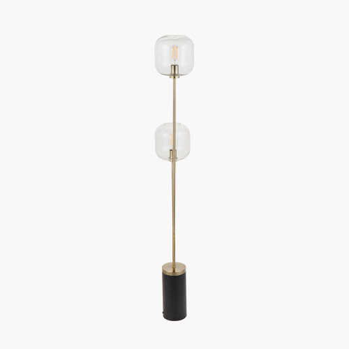 Pacific Lifestyle Florence Black Metal And Glass Floor Lamp