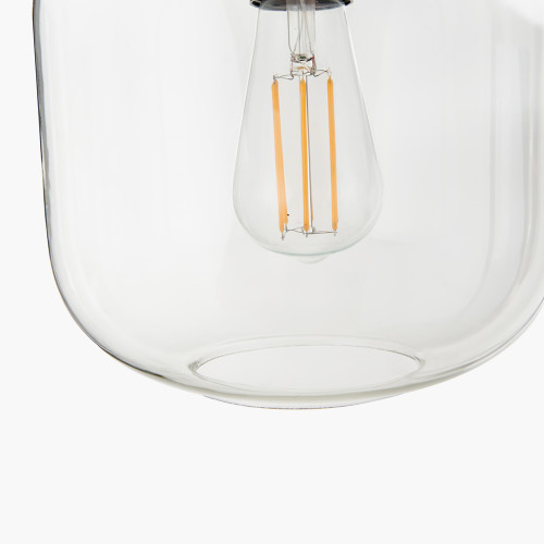 Pacific Lifestyle Florence Black Metal And Glass Flush Pendant