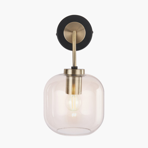 Pacific Lifestyle Florence Black Metal And Glass Wall Light