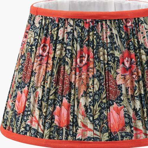 Pacific Lifestyle Floressa 25cm Red Floral Patterned Mushroom Pleat Tapered Lamp Shade