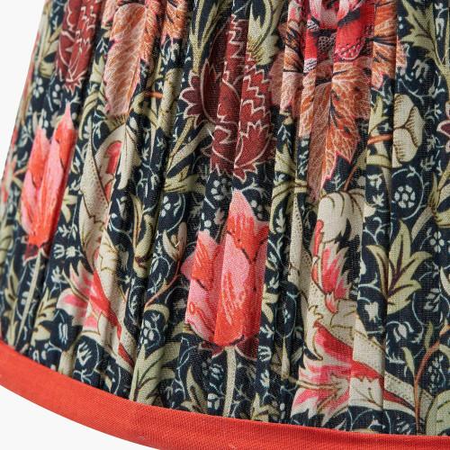 Pacific Lifestyle Floressa 25cm Red Floral Patterned Mushroom Pleat Tapered Lamp Shade