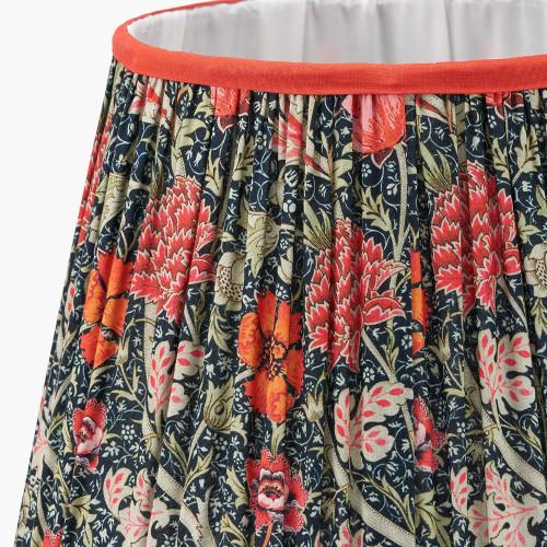Pacific Lifestyle Floressa 30cm Red Floral Patterned Mushroom Pleat Tapered Lamp Shade