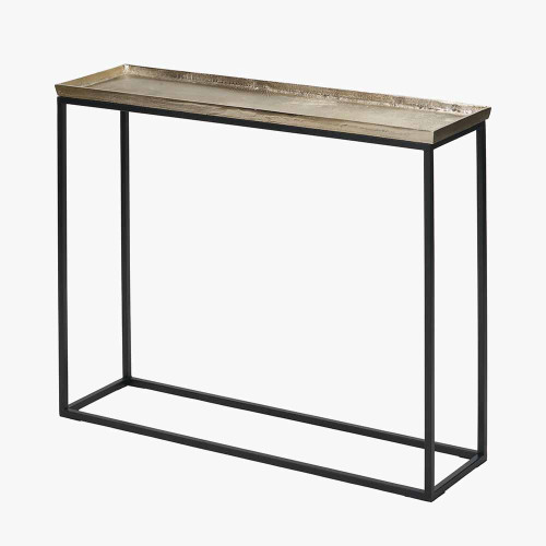Pacific Lifestyle Franklin Gold Cast And Black Metal Console Table