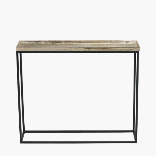 pacific lifestyle Franklin Gold Cast and Black Metal Console Table