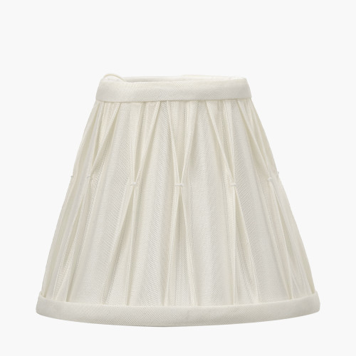 Pacific Lifestyle Garbo 15cm Cream Silk Mix Pinch Pleat Tapered Candle Clip Lampshade