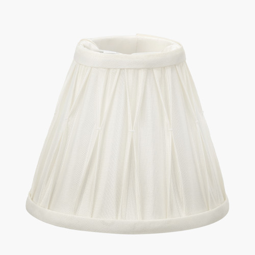 Pacific Lifestyle Garbo 15cm Cream Silk Mix Pinch Pleat Tapered Candle Clip Lampshade