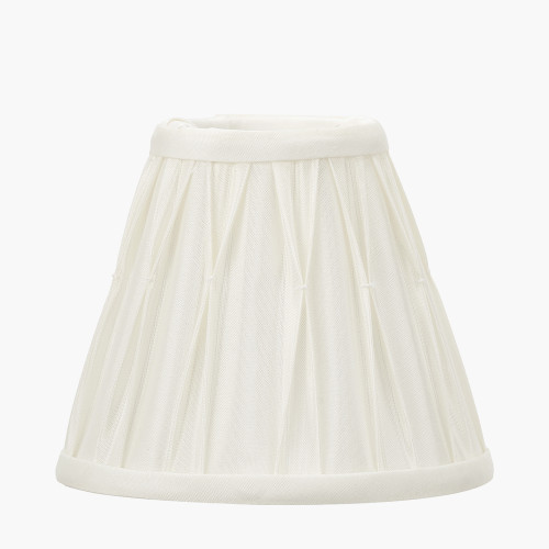 pacific lifestyle Garbo 15cm Cream Silk Mix Pinch Pleat Tapered Candle Clip Lampshade