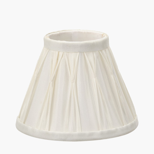 Pacific Lifestyle Garbo 20cm Cream Silk Mix Pinch Pleat Tapered Lampshade