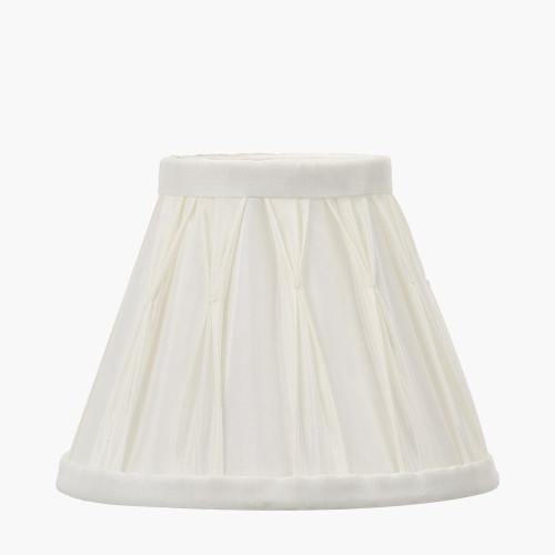 pacific lifestyle Garbo 20cm Cream Silk Mix Pinch Pleat Tapered Lampshade
