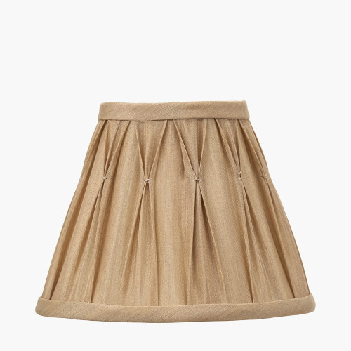 Pacific Lifestyle Garbo 20cm Gold Silk Mix Pinch Pleat Tapered Lampshade
