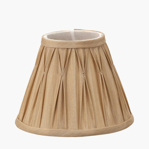 Pacific Lifestyle Garbo 20cm Gold Silk Mix Pinch Pleat Tapered Lampshade