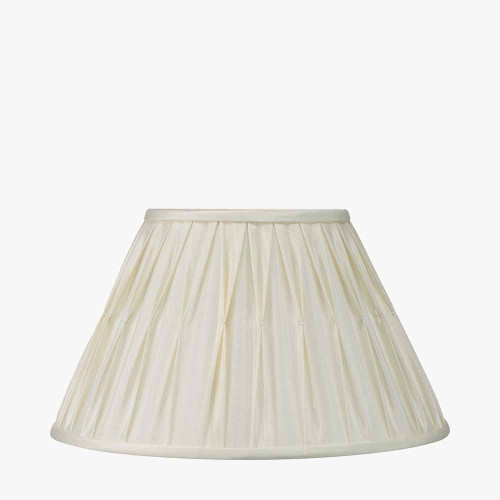 pacific lifestyle Garbo 30cm Cream Silk Mix Pinch Pleat Tapered Lampshade