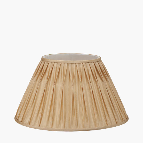 Pacific Lifestyle Garbo 45cm Gold Silk Mix Pinch Pleat Tapered Lampshade