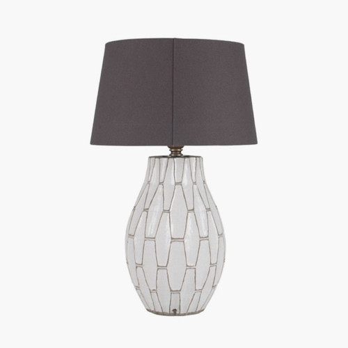 Pacific Lifestyle Gaudi White Stoneware Geometric Table Lamp Base