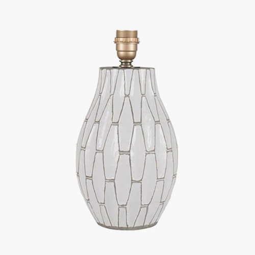 pacific lifestyle Gaudi White Stoneware Geometric Table Lamp Base