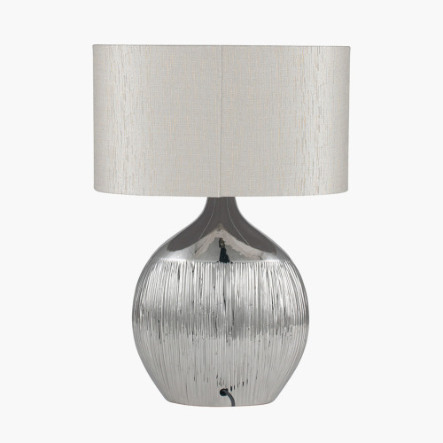Pacific Lifestyle Gemini Silver Etched Ceramic Table Lamp