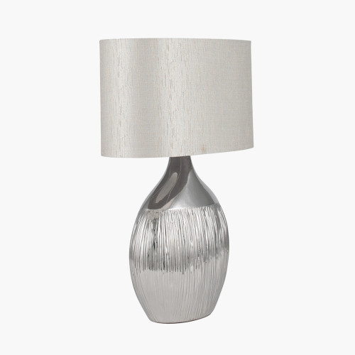 Pacific Lifestyle Gemini Silver Etched Ceramic Table Lamp