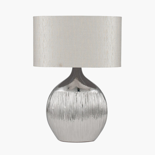 pacific lifestyle Gemini Silver Etched Ceramic Table Lamp