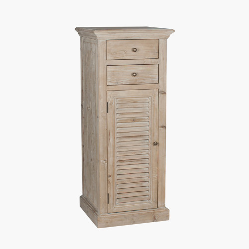 pacific lifestyle Geneva Natural Reclaimed Fir Wood 1 Door 2 Drawer Unit