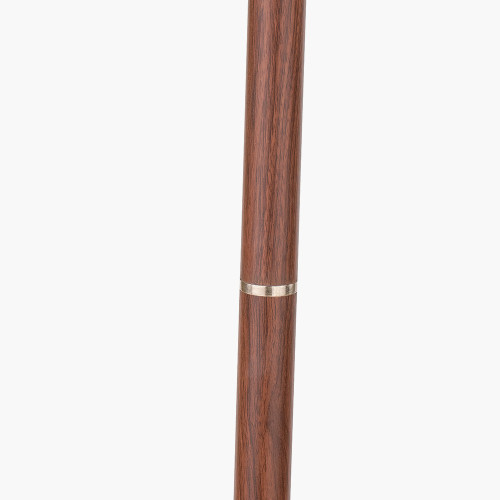 Pacific Lifestyle Gianni Brushed Silver And Wood Effect Floor Lamp