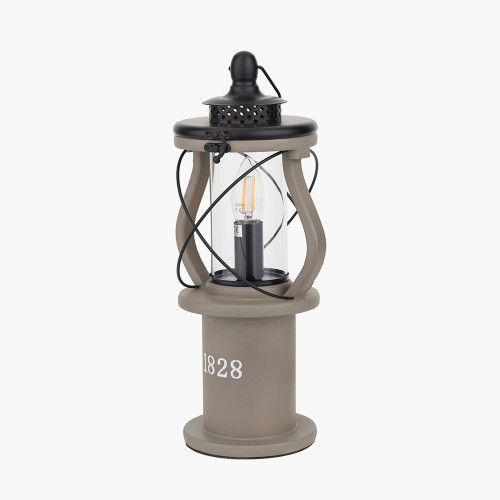 Pacific Lifestyle Gibson Antique Wood Lantern Table Lamp