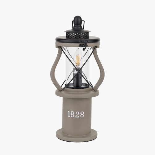 pacific lifestyle Gibson Antique Wood Lantern Table Lamp