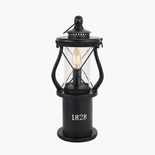 Pacific Lifestyle Gibson Black Wood Lantern Table Lamp