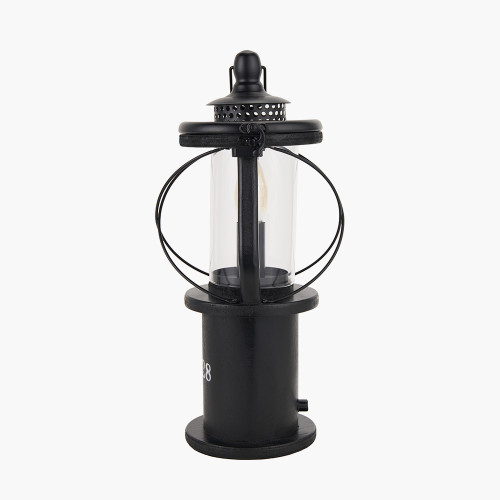Pacific Lifestyle Gibson Black Wood Lantern Table Lamp
