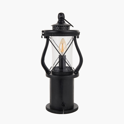 Pacific Lifestyle Gibson Black Wood Lantern Table Lamp