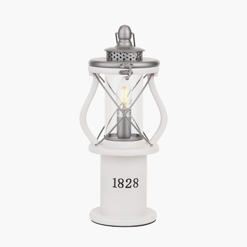 Pacific Lifestyle Gibson White Wood Lantern Table Lamp