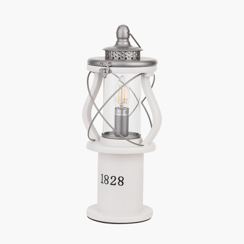Pacific Lifestyle Gibson White Wood Lantern Table Lamp