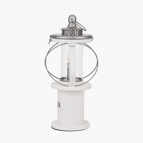 Pacific Lifestyle Gibson White Wood Lantern Table Lamp